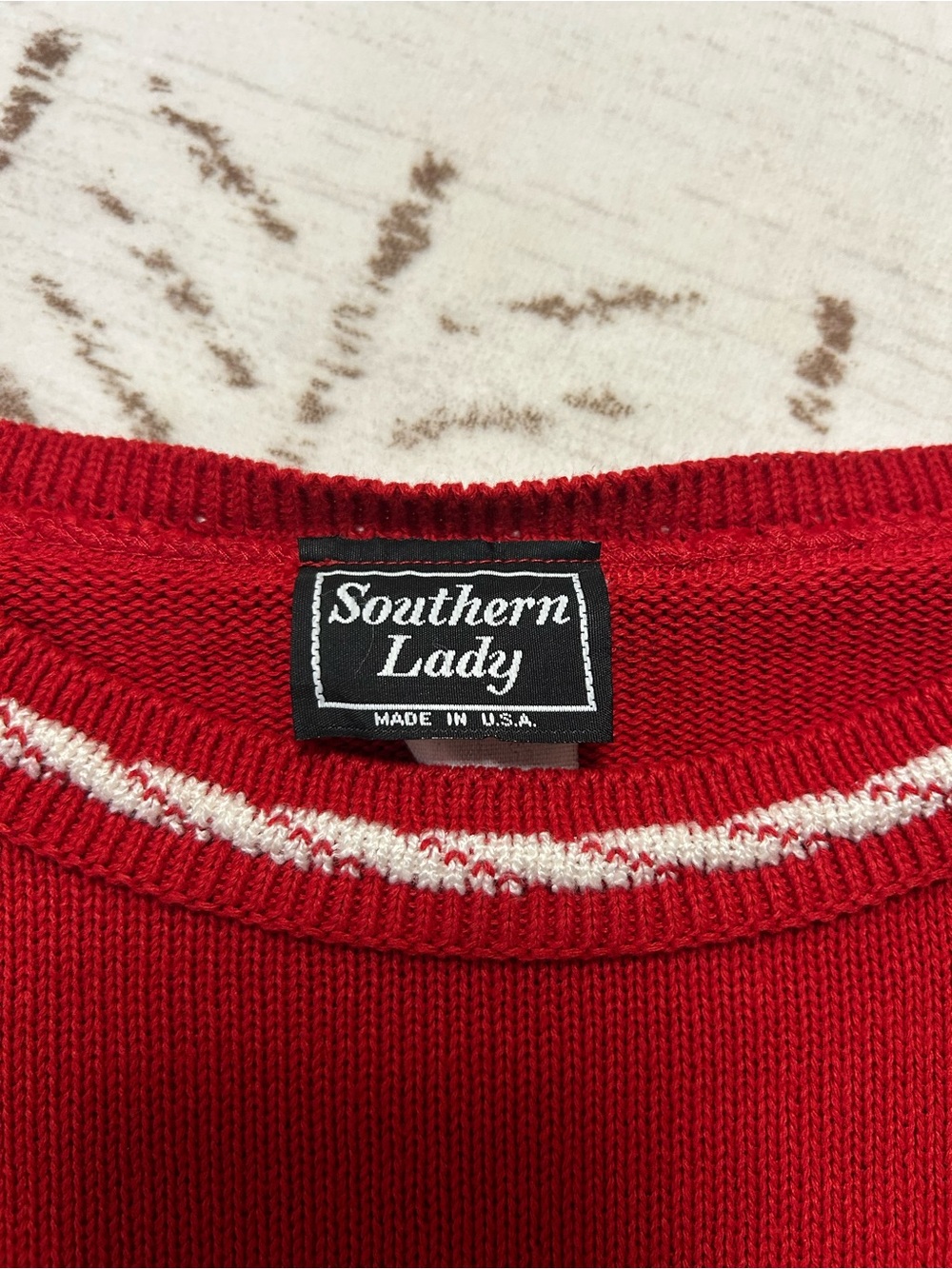 Vintage Southern Lady Nautical Sweater Top Red Boat Embroidered USA S Preppy - Picture 4 of 6